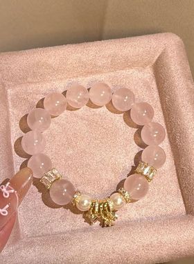 【金粉世家】小红书爆款粉串珠手链轻奢高级感小众手串甜美显富贵