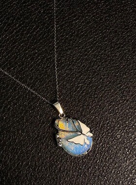 Vintage古着 Butterfly opal项链