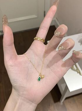 茶壶葫芦项链女精致轻奢小众ins气质高级感吊坠锁骨链毛衣链