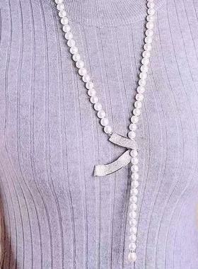 毛衣链长款珍珠项链百搭韩国高级个性衣服配饰简约潮流时尚装饰品