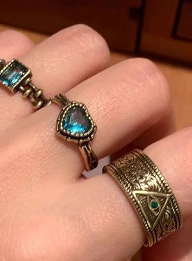 做旧中古vintage戒指女款ins小众设计高级感2025新款气质食指戒指