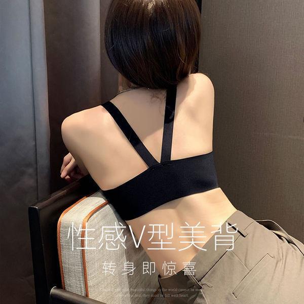 无痕内衣女小胸聚拢纯欲风美背前扣文胸调整型无磁轻薄胸罩无钢圈 - 图0