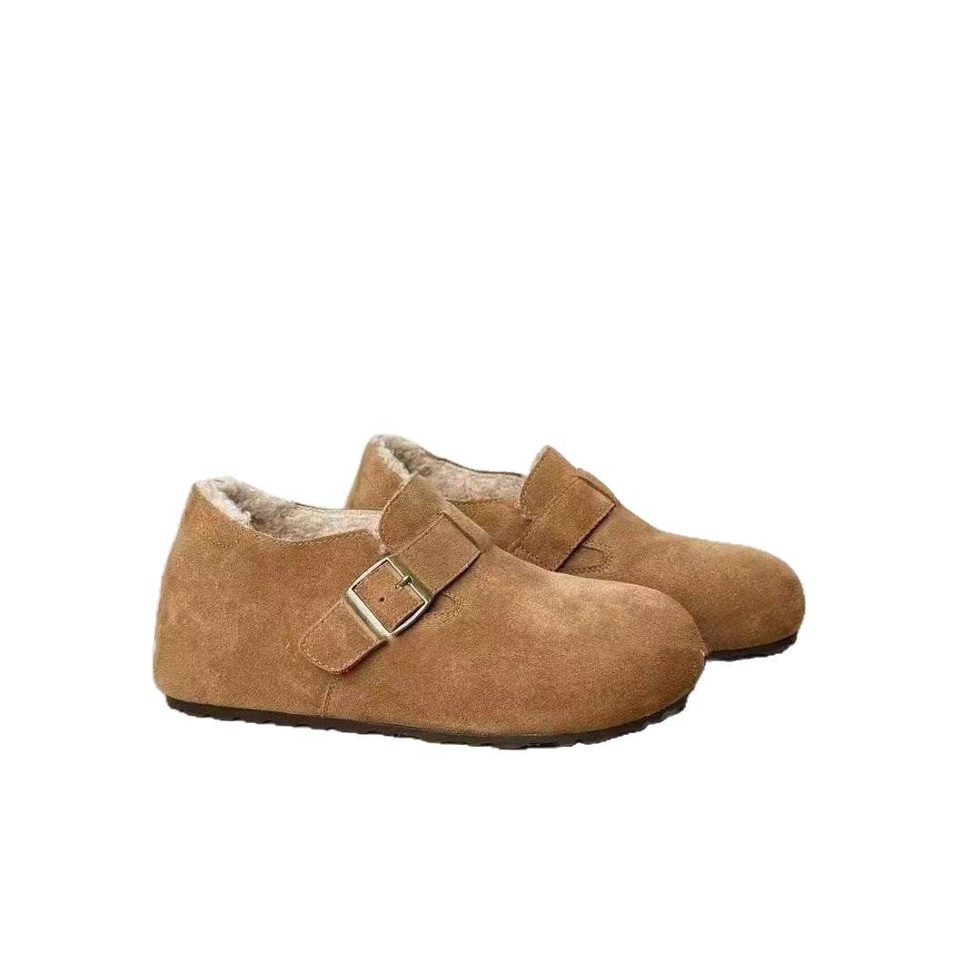 厚底加绒全包勃肯毛毛鞋女款2025冬季新款博肯豆豆棉鞋雪地靴单鞋,淘宝优惠券,粉丝福利购,淘宝优惠卷