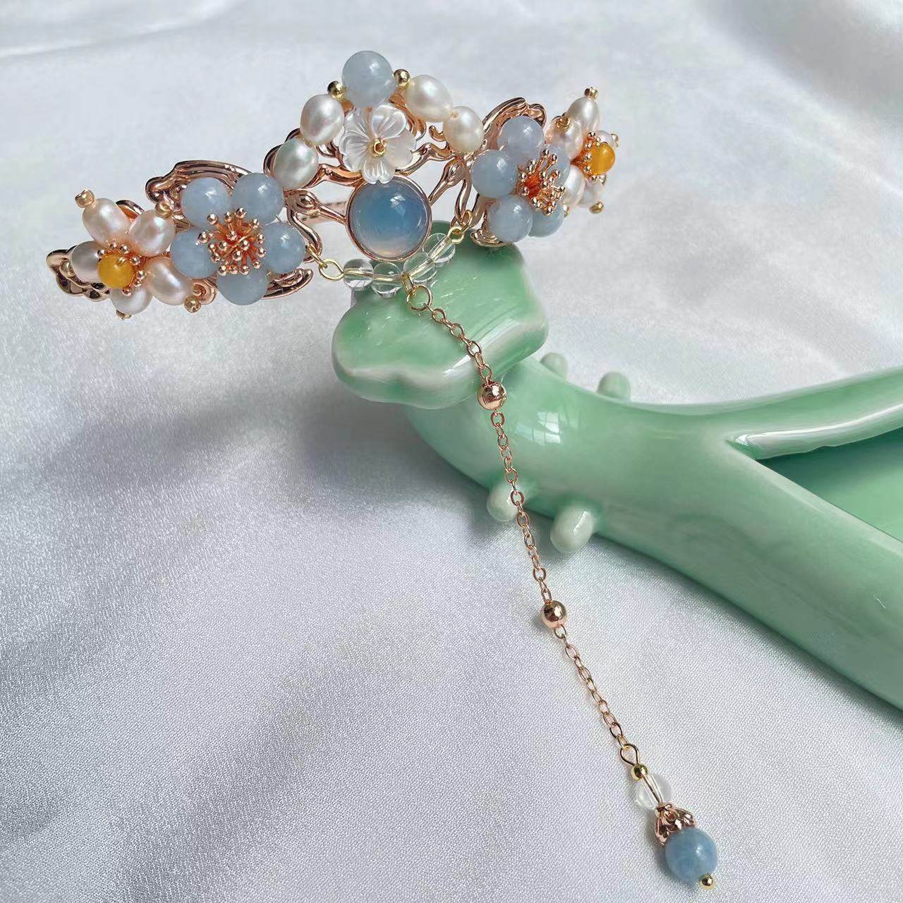 风晚林原创古风仙女儿童汉服配饰发冠流苏多用眉心坠桃李若梦,淘宝优惠券,粉丝福利购,淘宝优惠卷