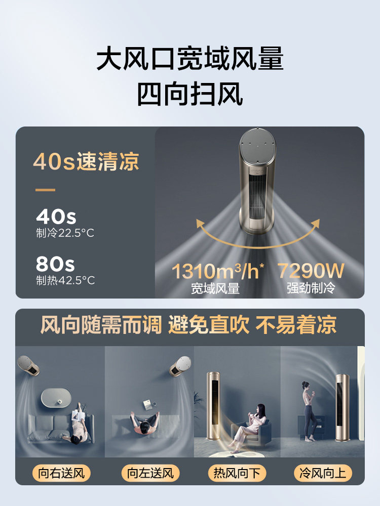 美的风尊大3匹一级变频冷暖柜机 midea美的云美空调