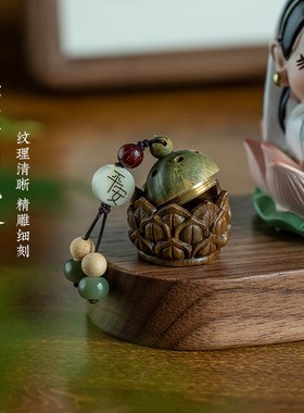 速发欢喜神仙花来汽车摆件可爱观音家饰办公室桌面装居治愈莲如香