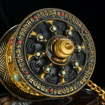 Pure copper shake-to-cylinder Nepal Process Tibet Chuanc Buddhist Buddhist Secret Subterus Manny Wheel Warp Wheel Oversized
