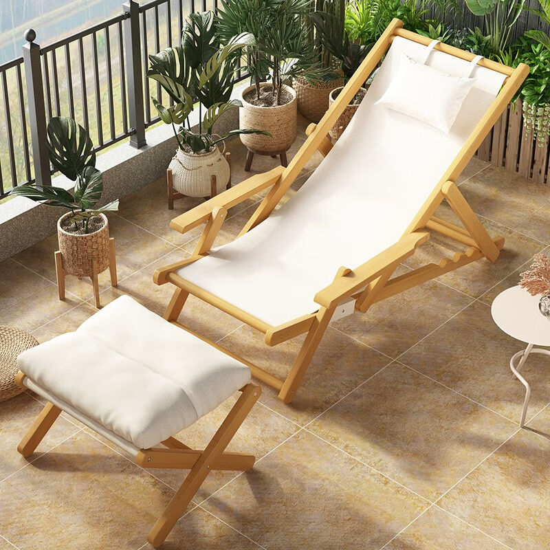 WAWJ躺椅折叠午休睡椅阳台家用休闲沙滩椅舒适懒人可躺小型办公室 - 图1