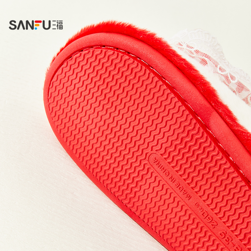 三福凯蒂猫一字面开口拖 生活日用创意家居毛绒拖鞋845581 - 图3