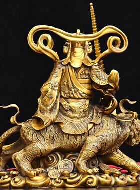 黄铜武财神摆件赵公明家居玄关