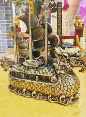 黄铜一帆风顺帆船摆件