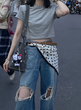 韩国波点屁帘女叠穿高级丝