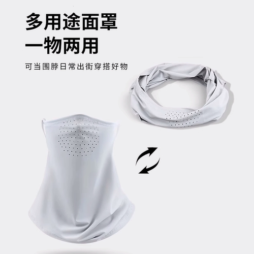 遮全脸防晒面罩女防紫外线夏季骑行脸基尼护颈部冰丝开车遮阳口罩 - 图2