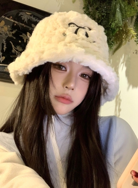 渔夫帽盆帽女毛绒韩版冬季