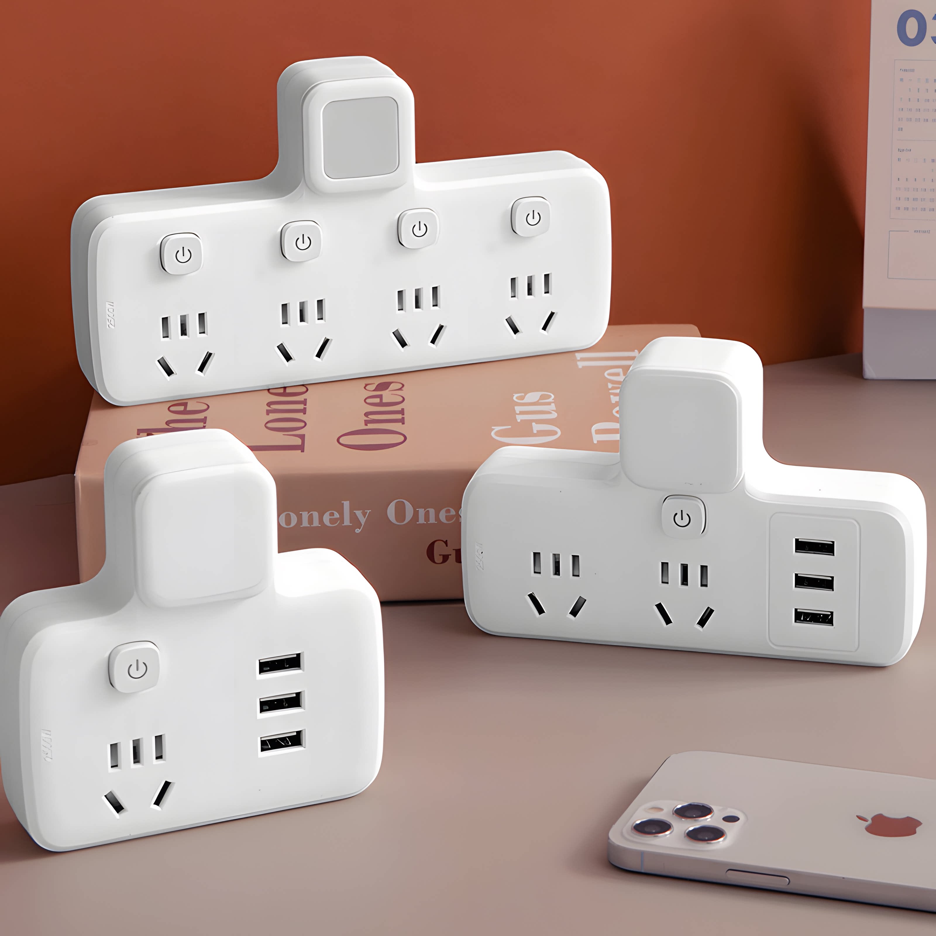 Socket extension converter one-turn multi-socket with USB night light power extender for home use