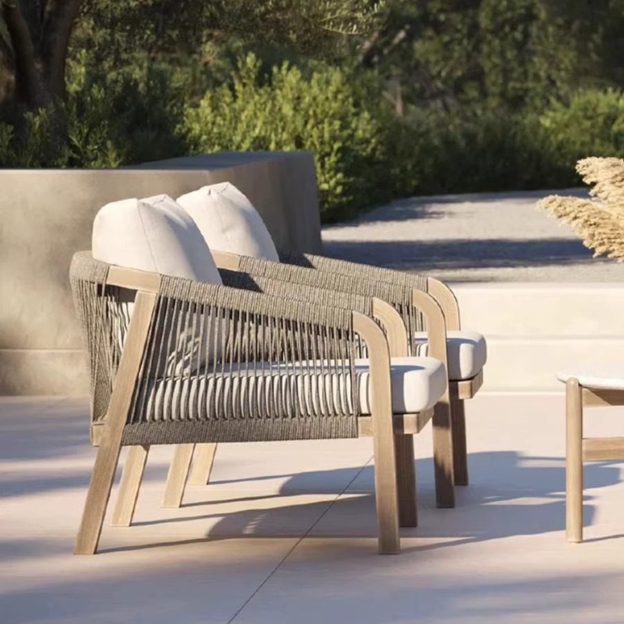 户外庭院沙发桌椅组合柚木藤编防水防晒露天别墅酒店阳台休闲家具,淘宝优惠券,粉丝福利购,淘宝优惠卷