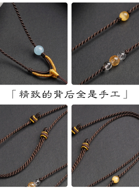 手工编织项链绳女细版吊坠挂绳两股编玉石金锁翡翠配绳可调节新款