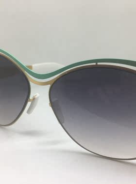 无螺丝绿色金色猫眼太阳镜墨镜女