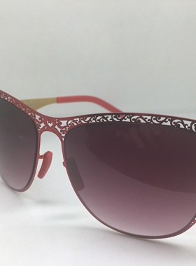 德系无螺丝Model Yeperdoodle  红色镂空大框太阳镜墨镜