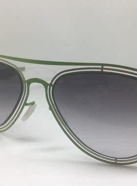 无螺丝AC!BERLIN  model Tookus绿色银色飞行员款太阳镜墨镜男女