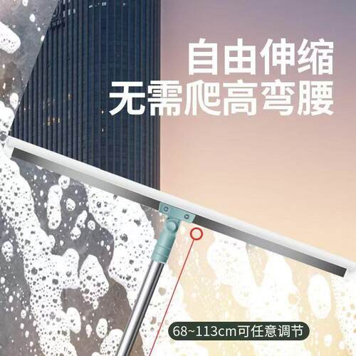 拖把家用一拖净魔术扫把可伸缩矽胶地刮地板清洁厨房化妆室专用 - 图0