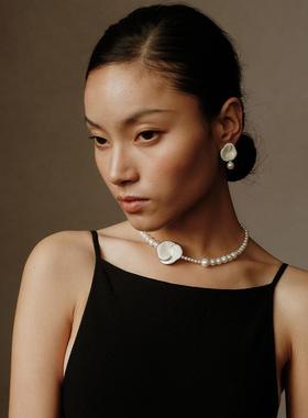 ZHAO ACAP原创设计虎刺梅白珐琅黑玛瑙/珍珠项链高级感个性choker