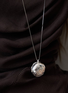 ZHAO ACAP原创设计莳萝/野百合双面浮雕可打开圆球守护石长项链
