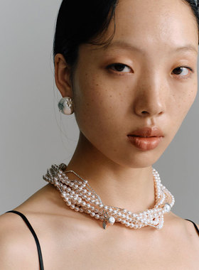 ZHAO ACAP原创设计双层珍珠午夜流光围巾长项链多种戴法