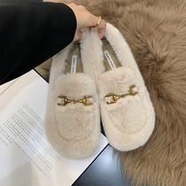 Net Red Sweater Shoes Women Winter Outwear 2023 New Plus Suede Warm Cotton Shoes Thick Bottom One Foot foot Bean Bean Shoes