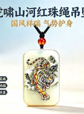 玻璃虎啸山河项坠虎啸山河本命生