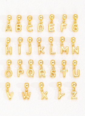 新款铜镀18k迷你项链可爱DIY26英