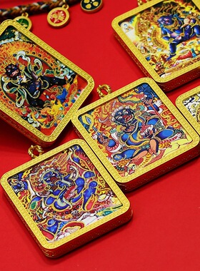 黑财神藏传精工描金大黑天唐卡藏
