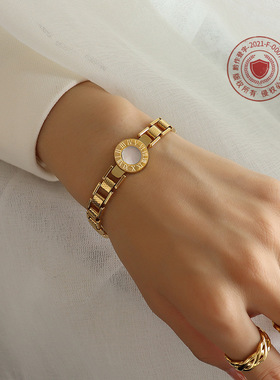 欧美高级小众罗马数字手表盘贝壳