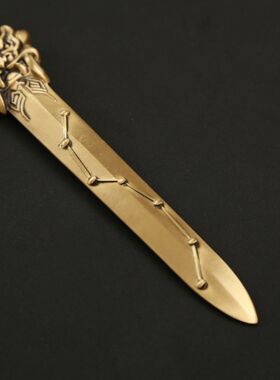 黄铜七星剑工艺品太极剑小铜剑新中式客厅桌面玄关办公室家居装饰