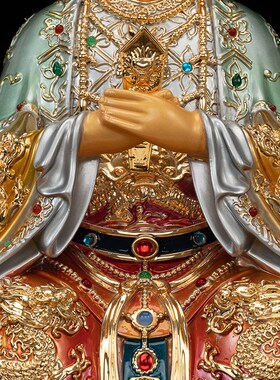 速发铜鎏金妈祖娘妈神像天上圣天后海奉娘祖雕像佛像家居供神摆件