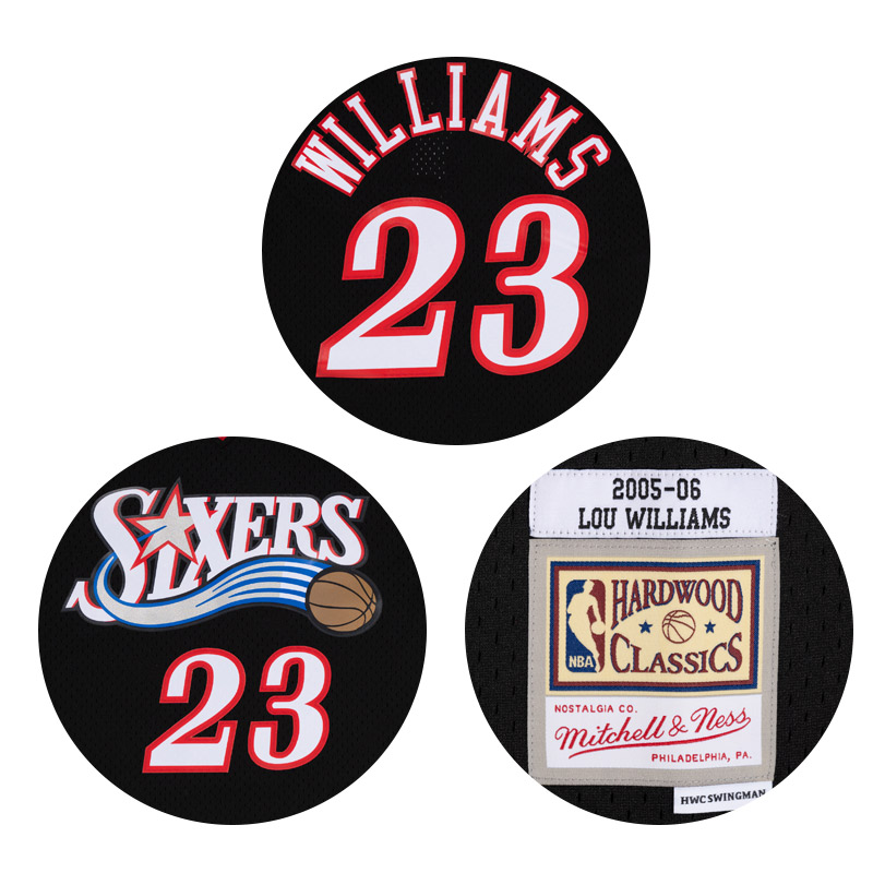 MitchellNess球衣篮球男SW球迷版NBA篮球服76人队05-06威廉姆斯