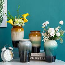 Jingdezhen Ceramic Countertop Small Flower Bottle Flowers Inserted Dry Flowers Modern Brief Joxuan Shuangguan Book House Swing water Palme Living Room