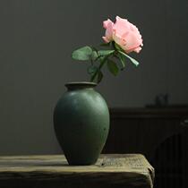 Handmade Retro Coarse Pottery Kilns Varnisher Glaze Table Small Vase Retro Ceramic Flower Arrangement Water Pewter Furniture Home Decoration Pendulum