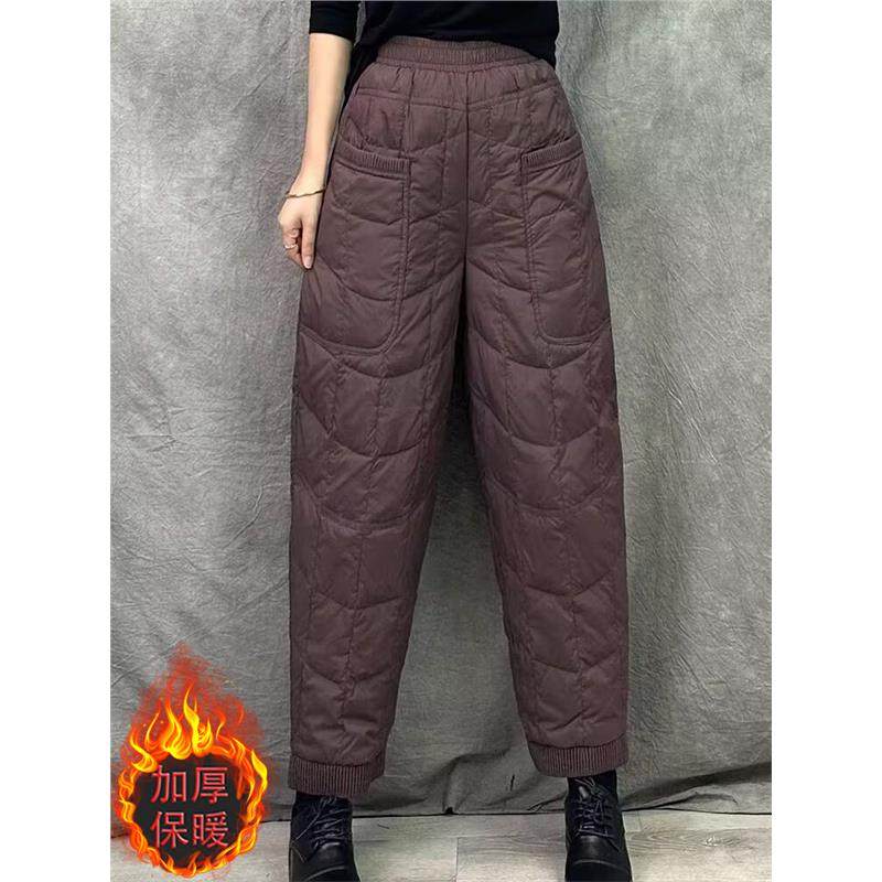 加绒加厚羽绒裤女士时尚外穿冬季东北零下40度保暖夹棉棉裤哈伦裤,淘宝优惠券,粉丝福利购,淘宝优惠卷