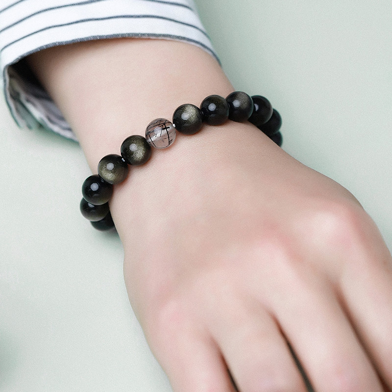 dada珠宝黑曜石手串黑发送礼串珠 dada珠宝手链