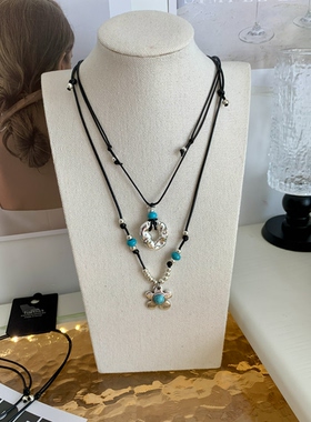 新款花园果实项链小众设计镂空亮银色宝藏叠戴毛衣链极简T恤配饰