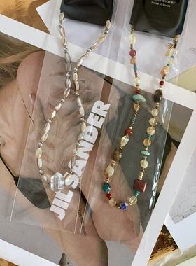 法式复古春夏彩色中古油画少女复古串珠项链女手作米珠锁骨链