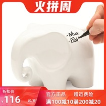 British Luckies Erasable Remember Elephant Desk Face Memo Rack Creative Cheat Elephant Convenience Stickup