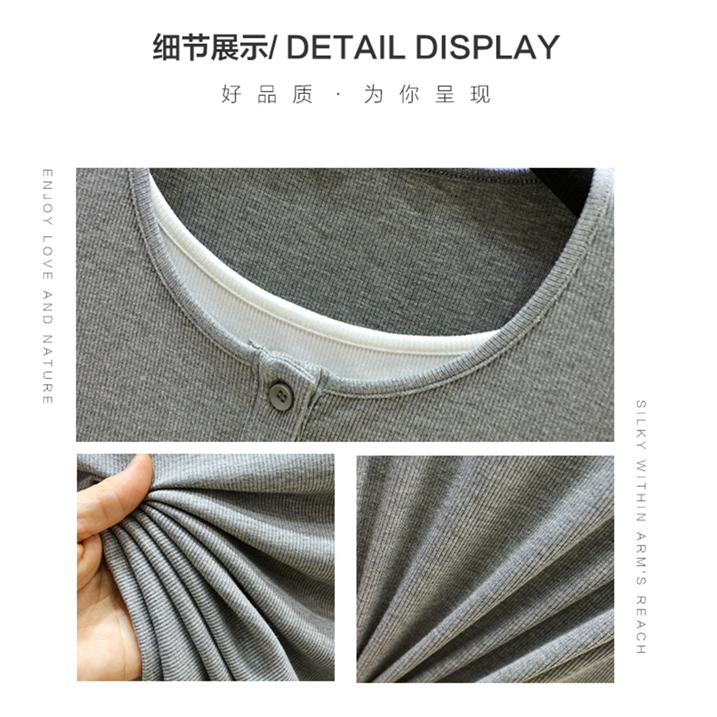 螺纹长袖休闲可外穿设计感薄款上衣假两件T恤女士新款内搭打底衫,淘宝优惠券,粉丝福利购,淘宝优惠卷