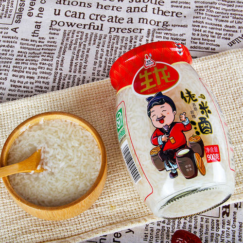 孝感生龙佬米酒湖北特产绿色食品糯米酒酿月子醪糟糯米酒900g/罐 - 图0