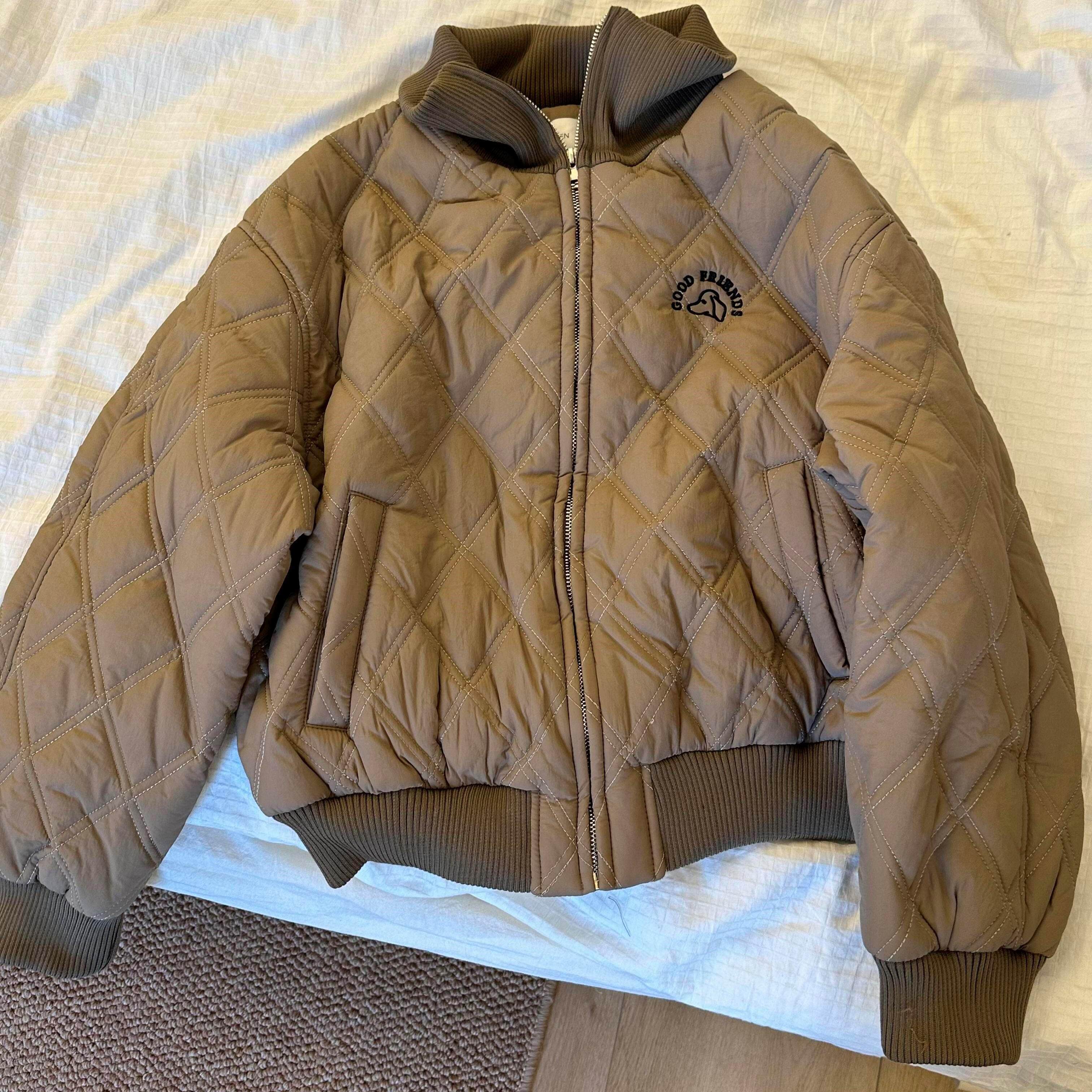 巨好看的美式复古棒球棉服女款冬季宽松菱格绗缝夹棉外套短款棉衣,淘宝优惠券,粉丝福利购,淘宝优惠卷