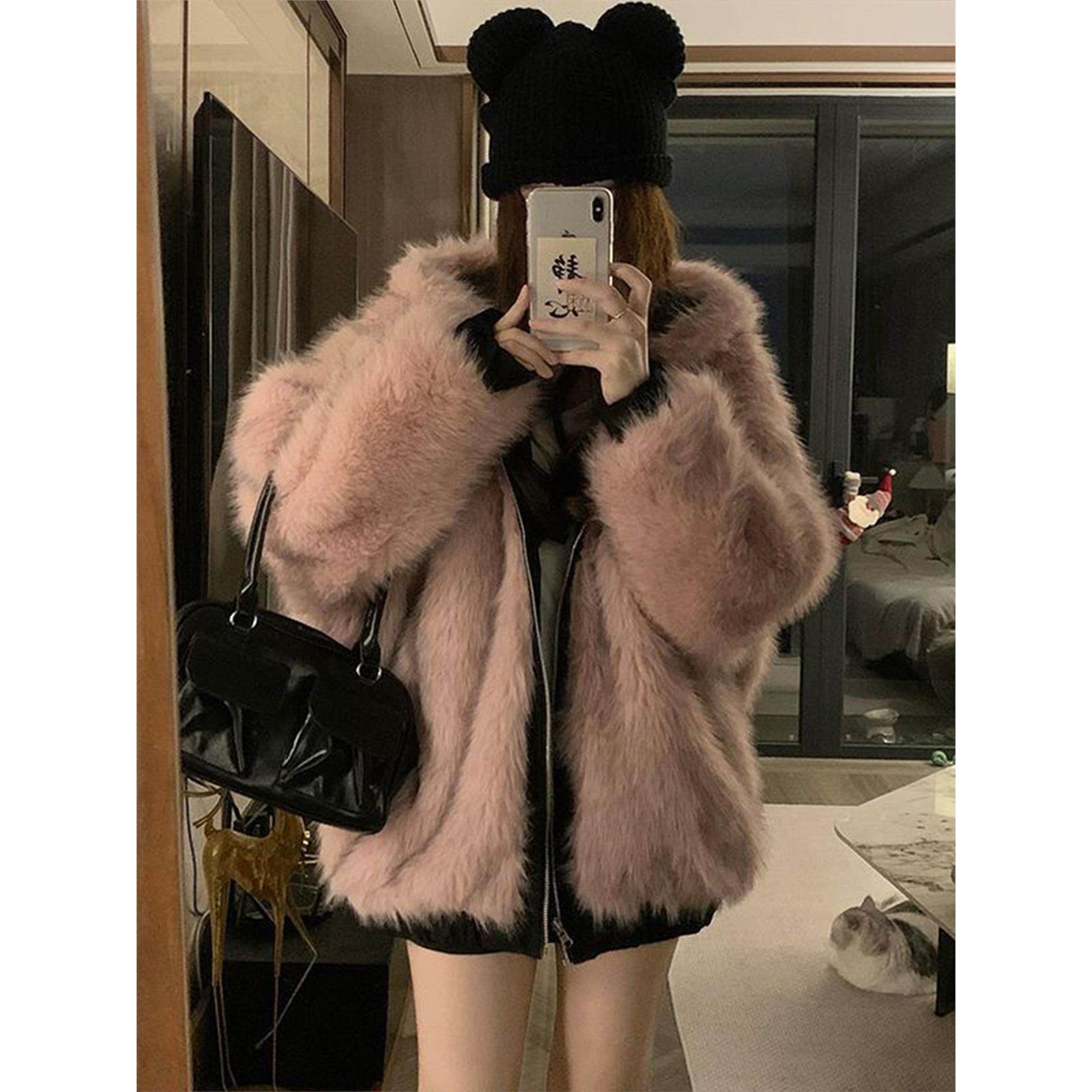 大码女装胖mm双面穿毛绒棉服外套女冬季黑色休闲百搭连帽夹克上衣,淘宝优惠券,粉丝福利购,淘宝优惠卷