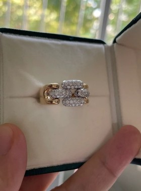 法国gentle motto分色带钻开口戒指  高品质防敏敏真空电镀百搭