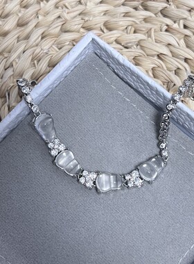 法国gentle motto设计新中式水沫玉葫芦手链  白玉髓蝴蝶百搭