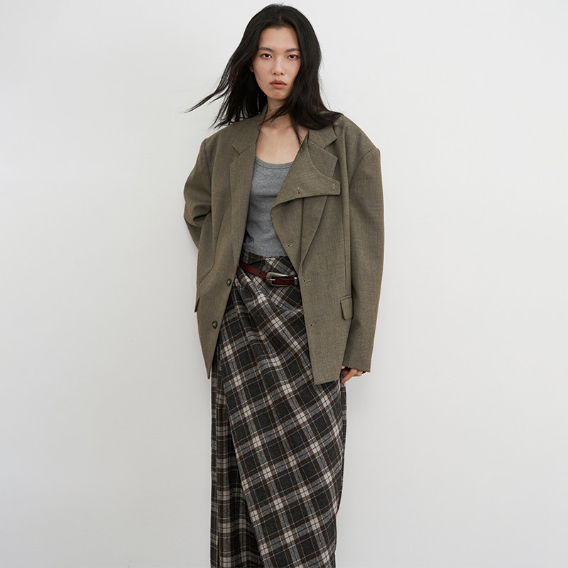 SAME FLOW 风格突出打破常规廓形宽肩不对称设计百搭男女西装外套,淘宝优惠券,粉丝福利购,淘宝优惠卷